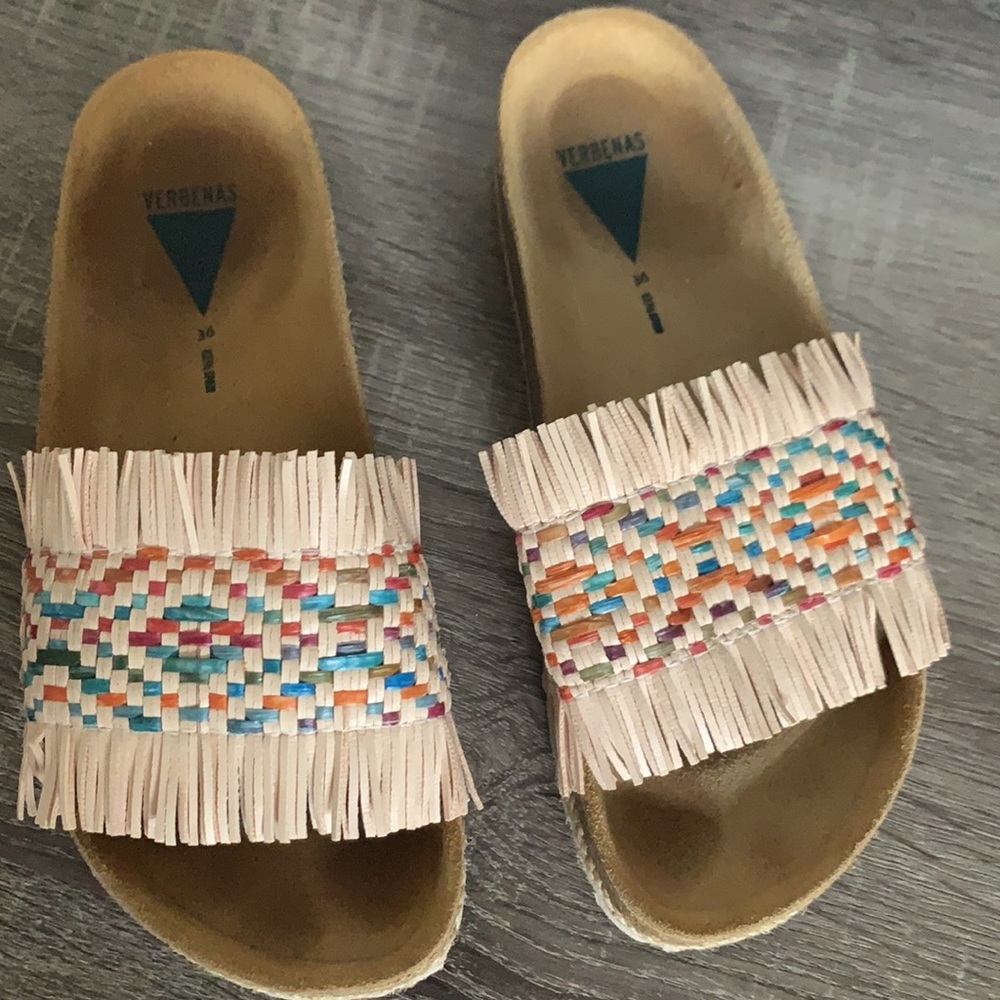 Verbenas | Fringe Slide Sandal Weaved Cork Footbed - image 3